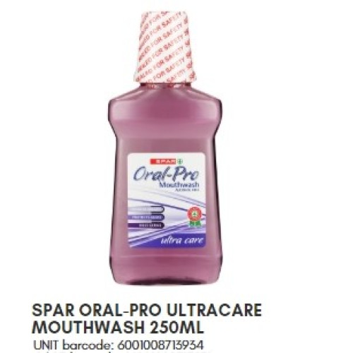 SPAR ORAL PRO M/WASH ULTRA CARE 250ML(RF